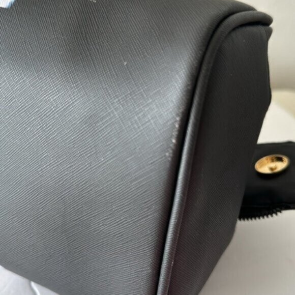 OCS Design Cow Large Cosmetic Bag Pouch Black Top Double zip closure & handle - Picture 15 of 16